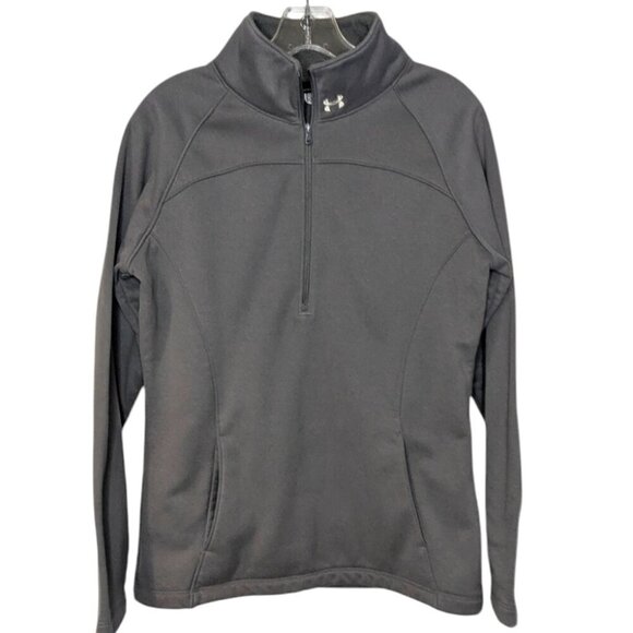 Under Armour Tops - Under Armor 1/4 Zip Long-sleeve Mock-neck Grey Fleece - SZ M